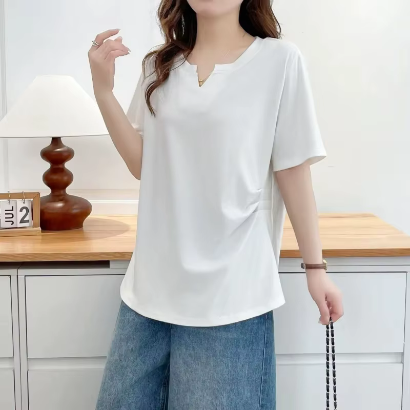 T-shirt femme à col en V