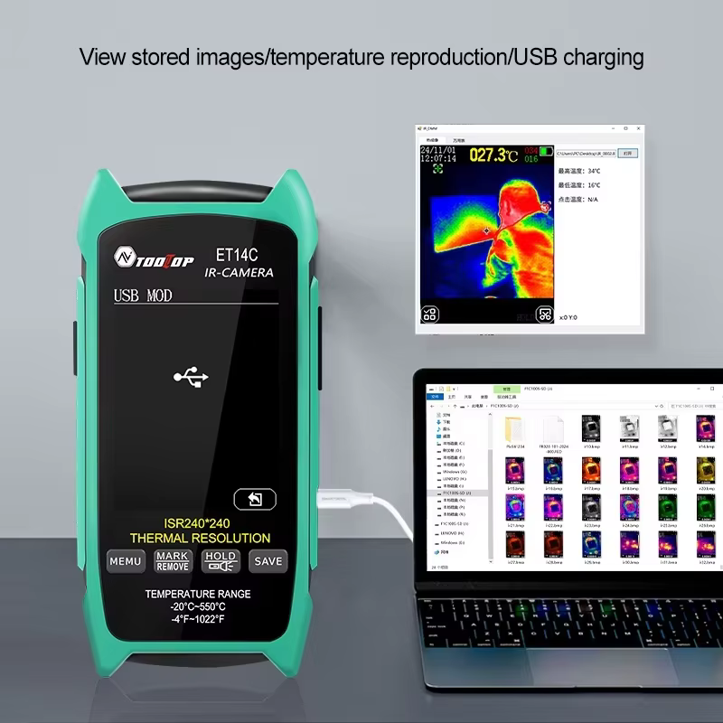 TOOLTOP ET14C 2.8 pouces imageur thermique 25Hz caméra d'imagerie