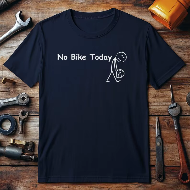 Pas de vélo aujourd'hui 2 T-Shirt moto et tête d'essence