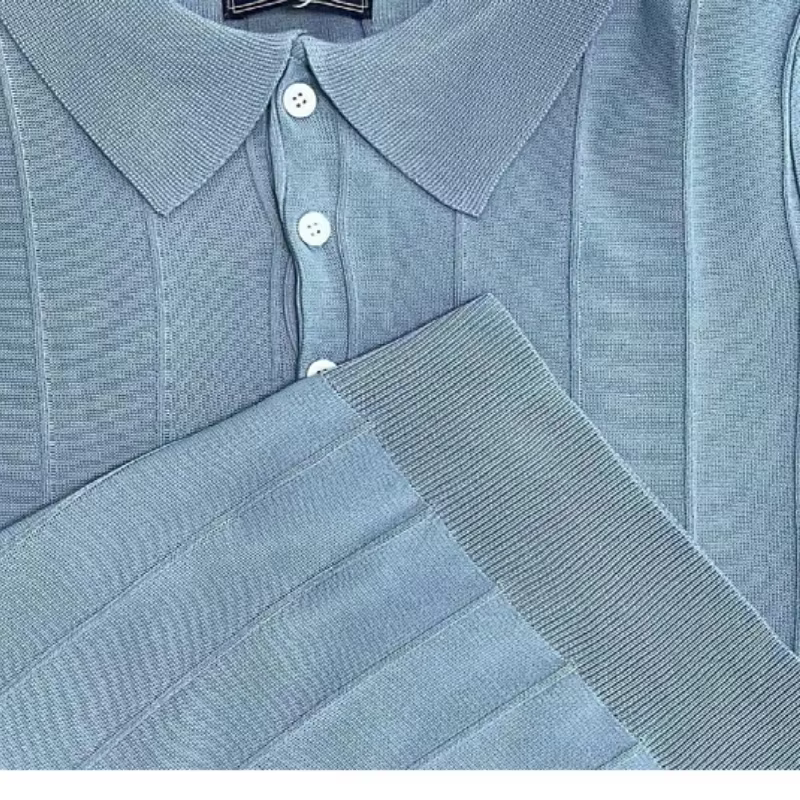 Polo à manches courtes pour hommes avec col à revers