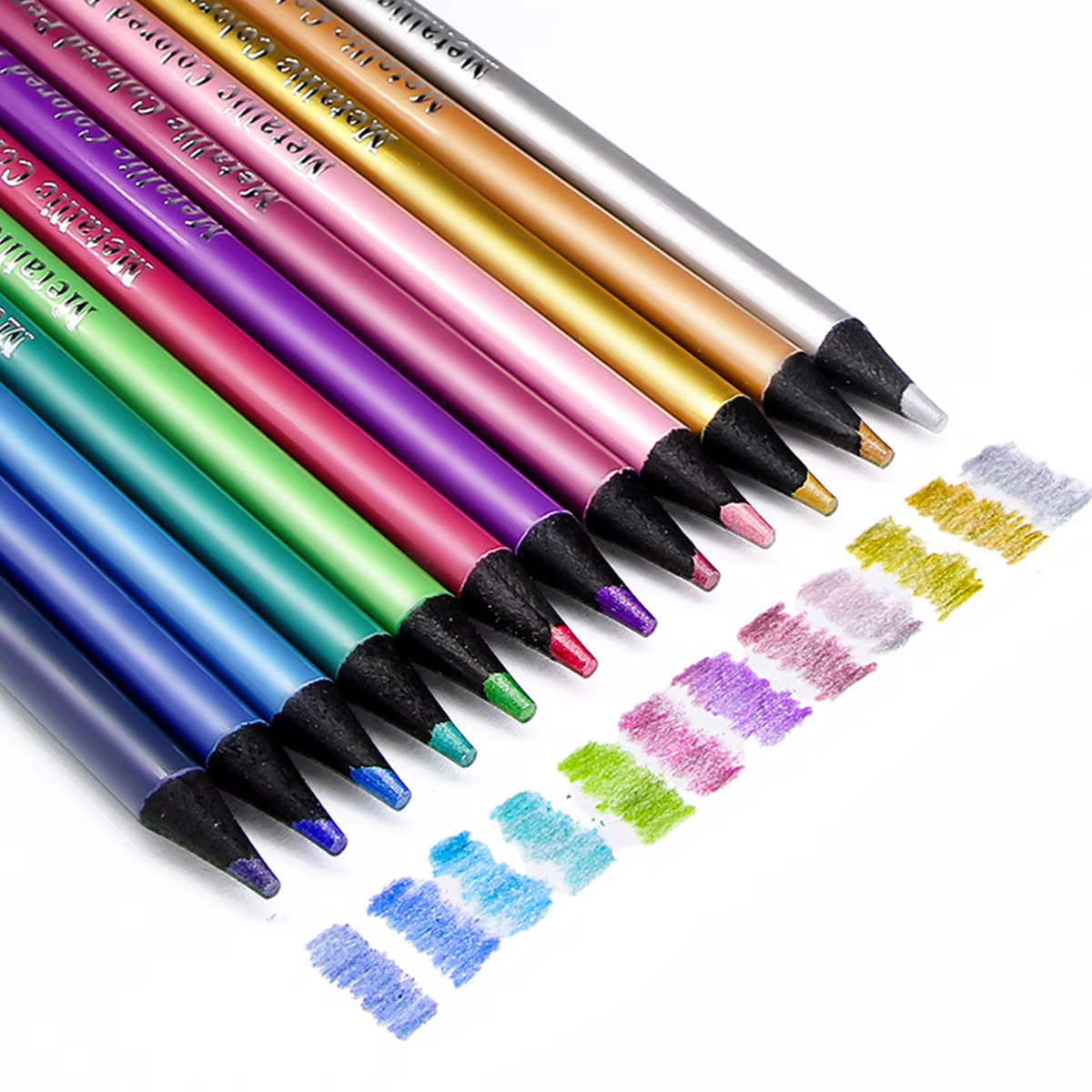 Ensemble de crayons de couleur métalliques