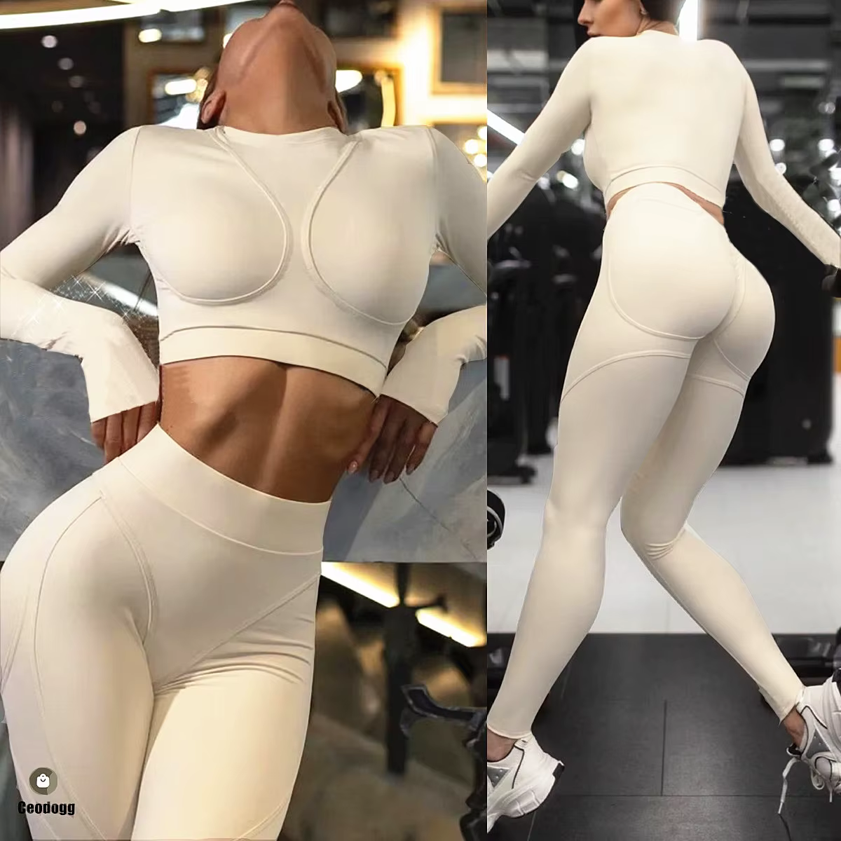 Ensemble de yoga avec chemise à manches longues