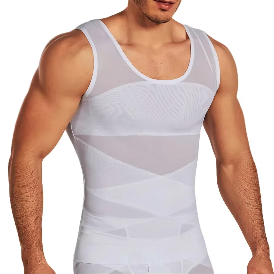 Hommes Compression gilet minceur maillot de corps Shaper poitrine