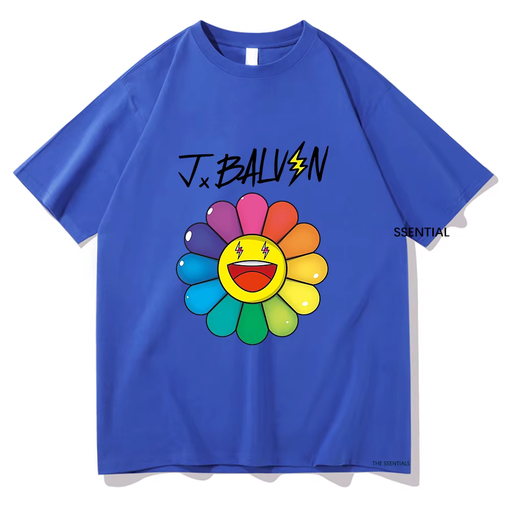Fleurs t-shirts J. Balvin hommes/femmes vêtements Harajuku esthétique t-shirt Vintage unisexe Streetwear coton