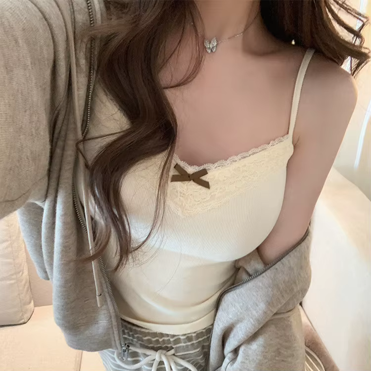 Débardeurs Camisole Sexy pour Femmes avec Nœud