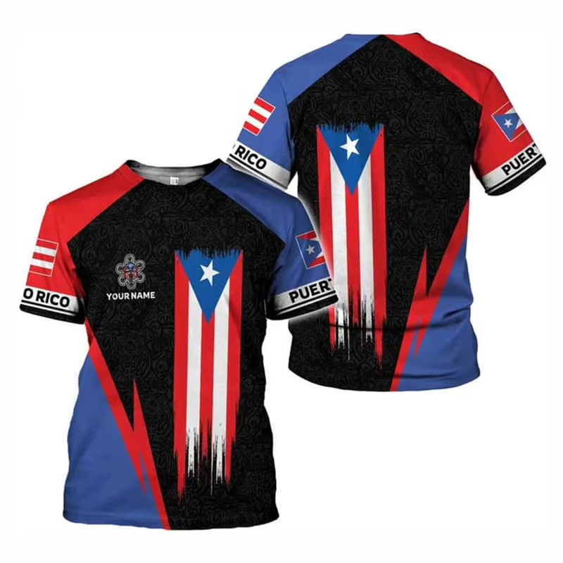 Polo Homme Tendance Urbaine 2026 avec Drapeau de Porto Rico - T-shirt de Sport Respirant à Séchage Rapide pour Football en Extérieur 3D