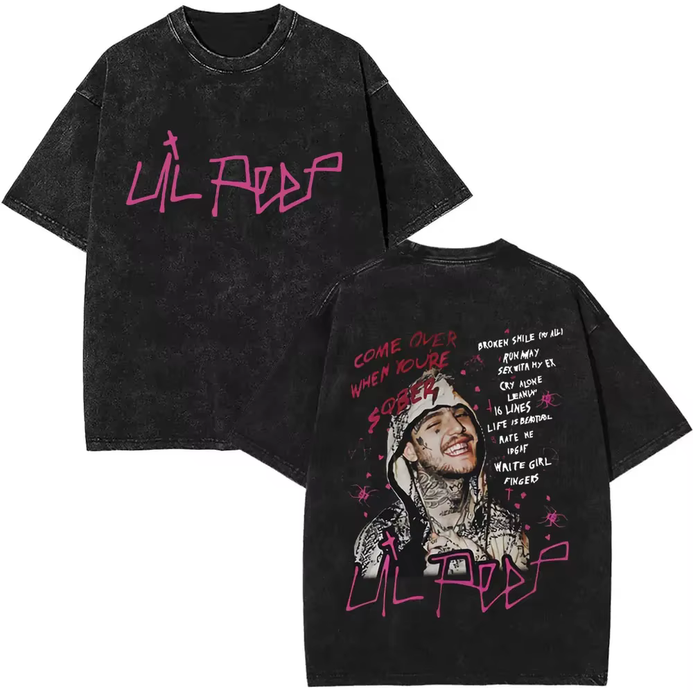 T-shirts vintage Bear Crybaby de l'album musical du rappeur Lil Peep