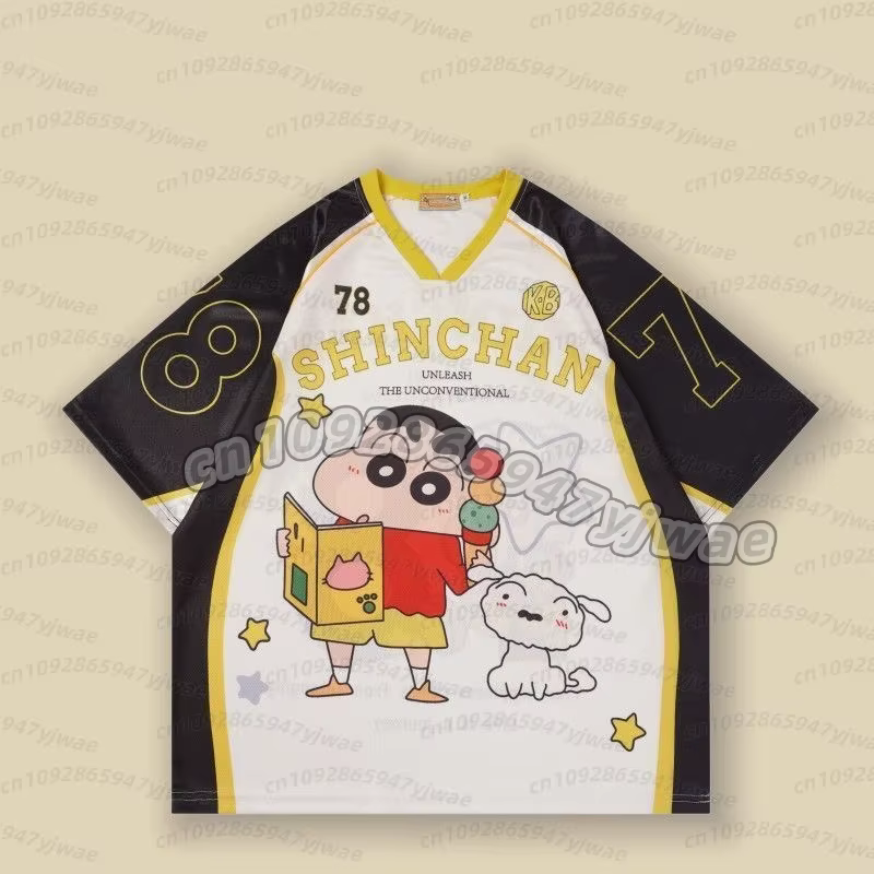 T-shirt col en V à manches courtes pour femmes et hommes