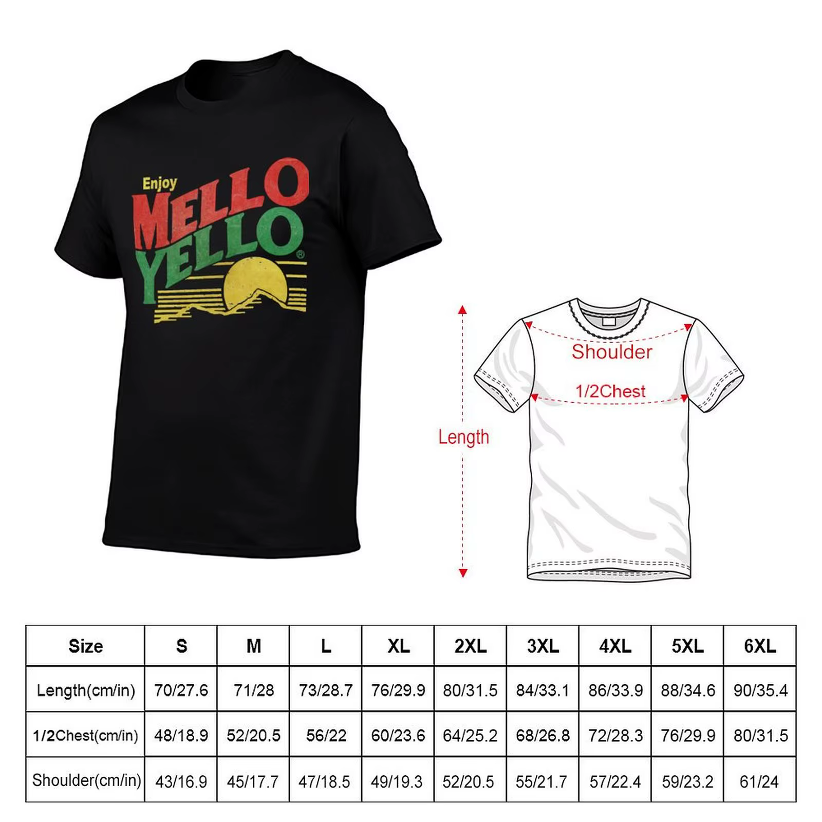 T-shirt Mello Yello décontracté à imprimé graphique