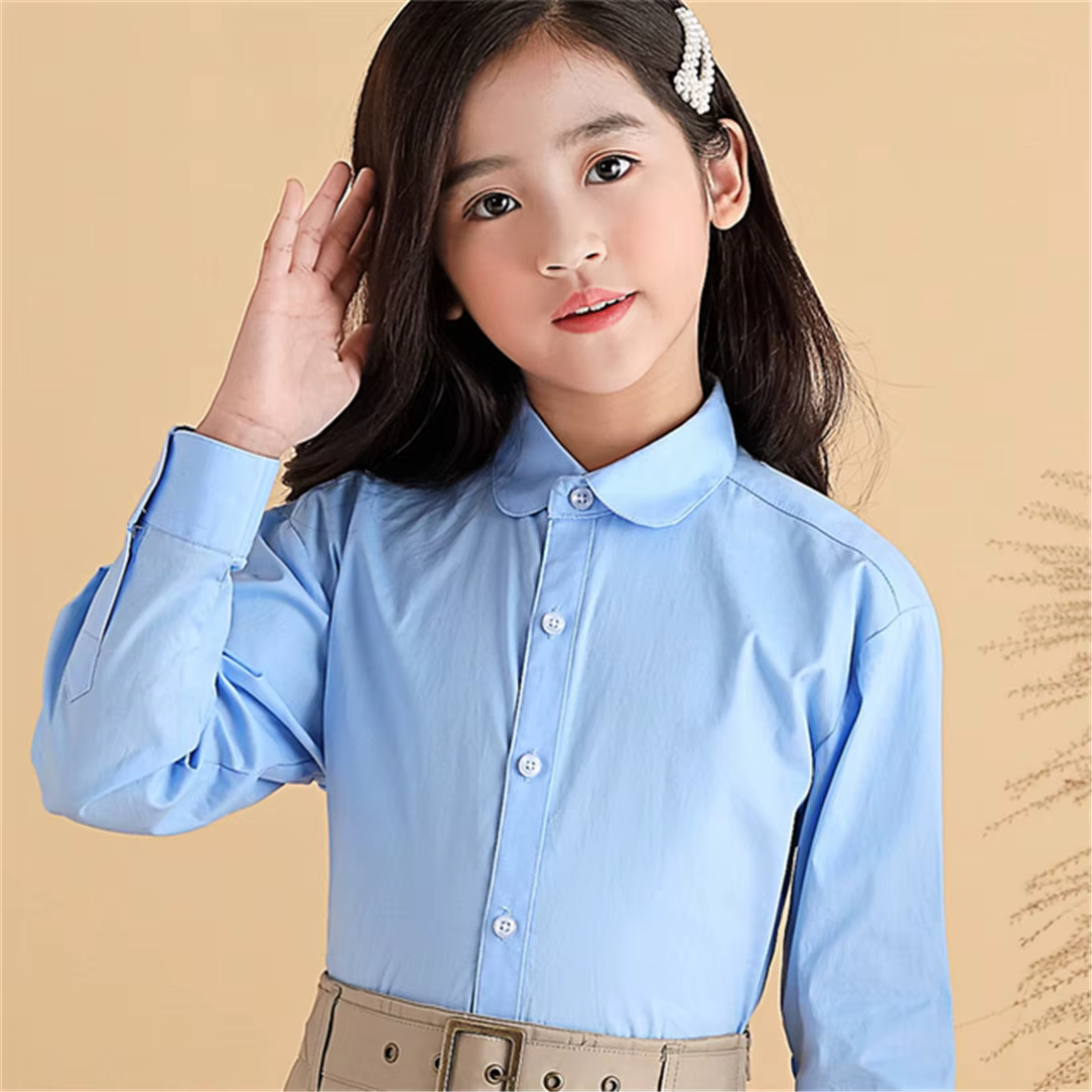 Chemises blanches pour enfants filles