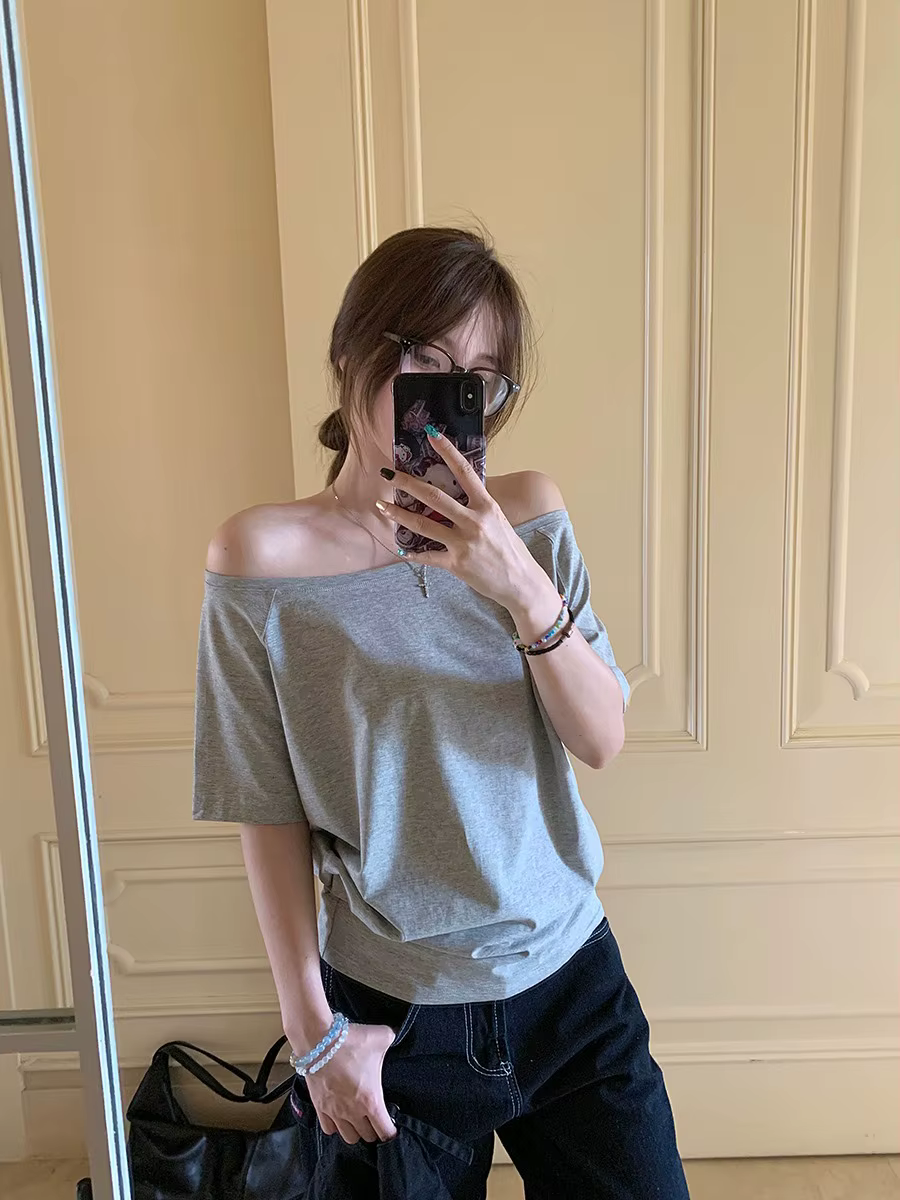 T-shirts femmes solide Simple été décontracté Cleanfit à manches courtes tout-match jeunes filles Streetwear Y2k haut vêtements esthétiques Ins