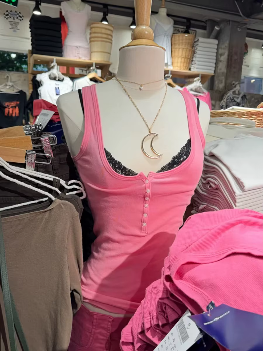 Débardeur basique rose pêche pour femme