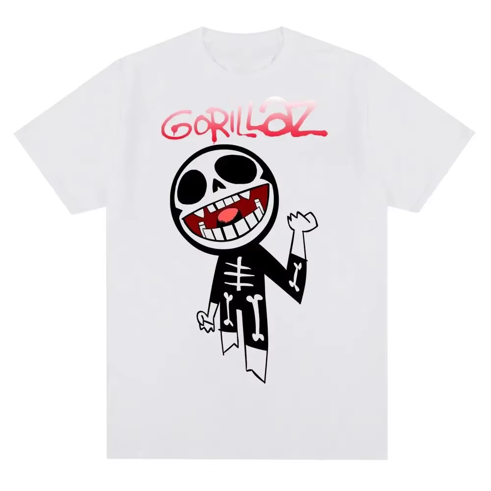 Groupe de musique Gorillazs Punk Rock imprimé t-shirt années 90 décontracté mode manches courtes grande taille