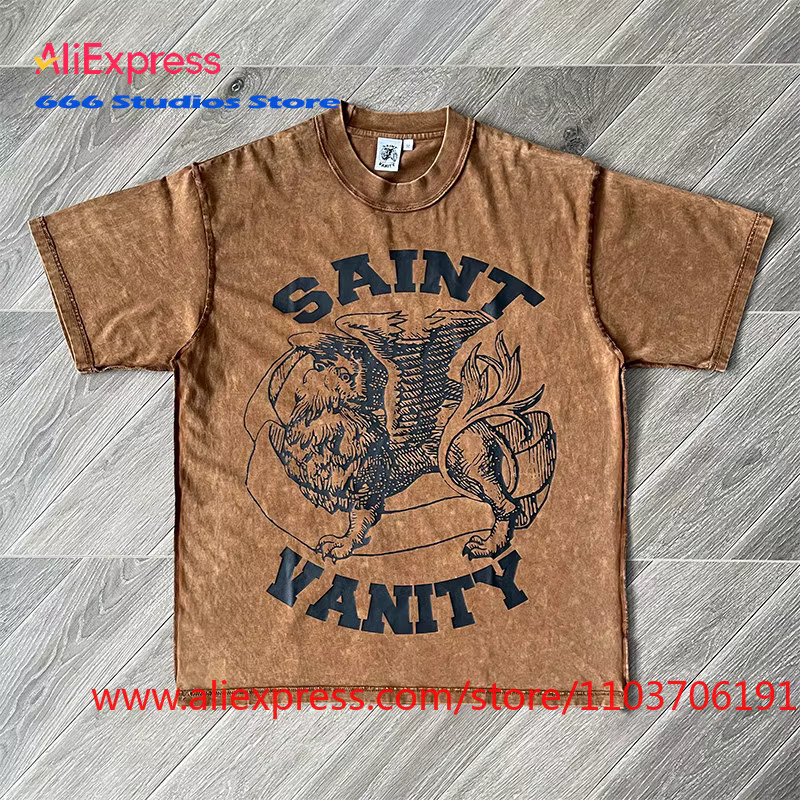 SAINT VANITY T-shirt décontracté à manches courtes avec logo imprimé design Inside-Out SV26TEE28