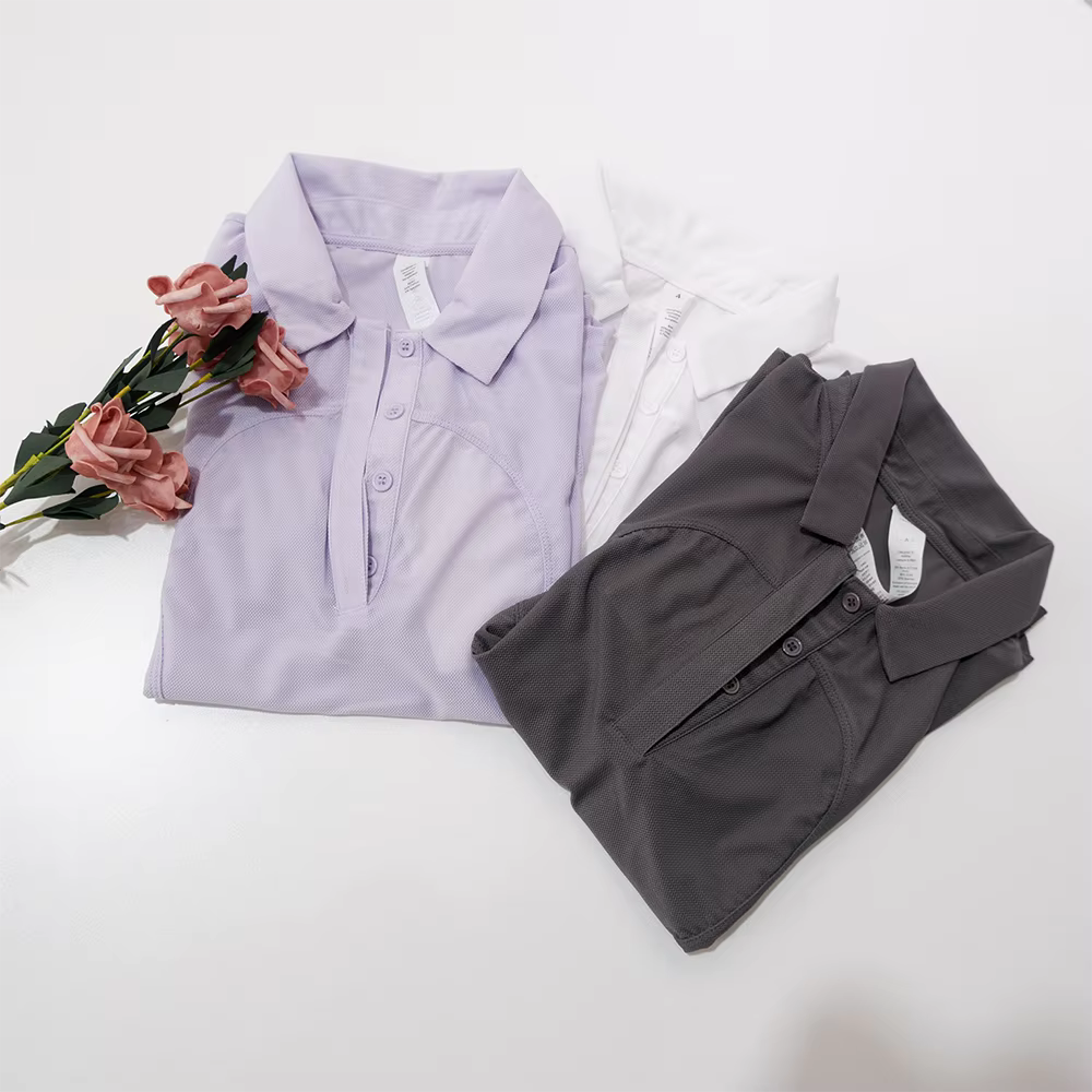 Nouveau Polo Femme Été Tennis Respirant Coupe Slim Séchage Rapide Col Sportif T-shirt Fitness Décontracté Manches Courtes