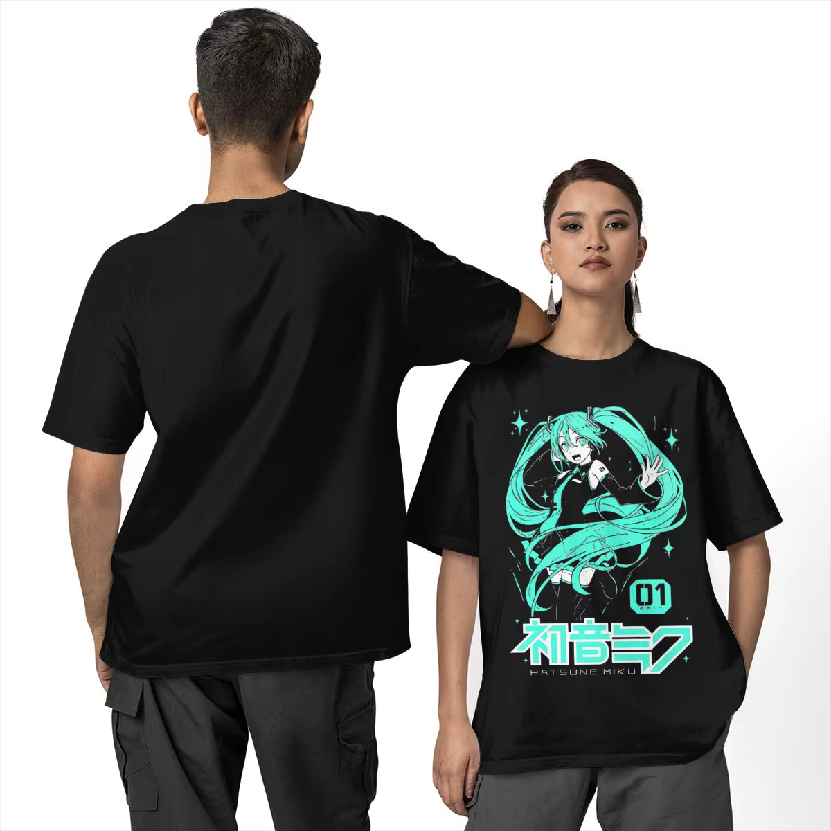 Hatsune Miku Anime T-shirt en coton pour hommes