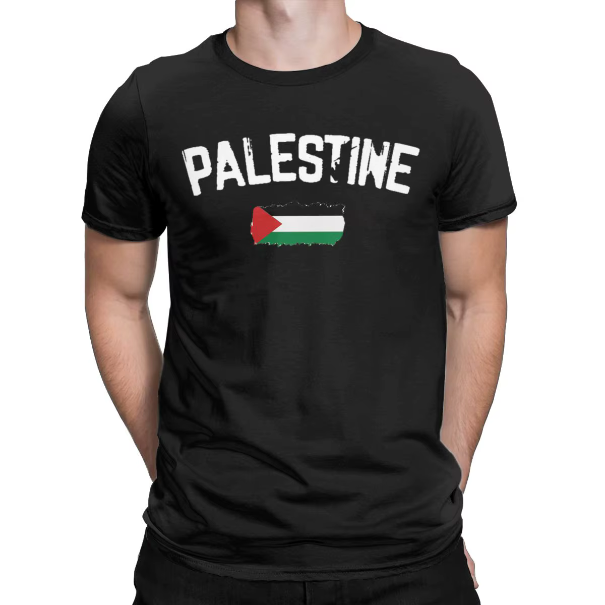 T-Shirt à Manches Courtes et Col Rond en Coton pour Homme