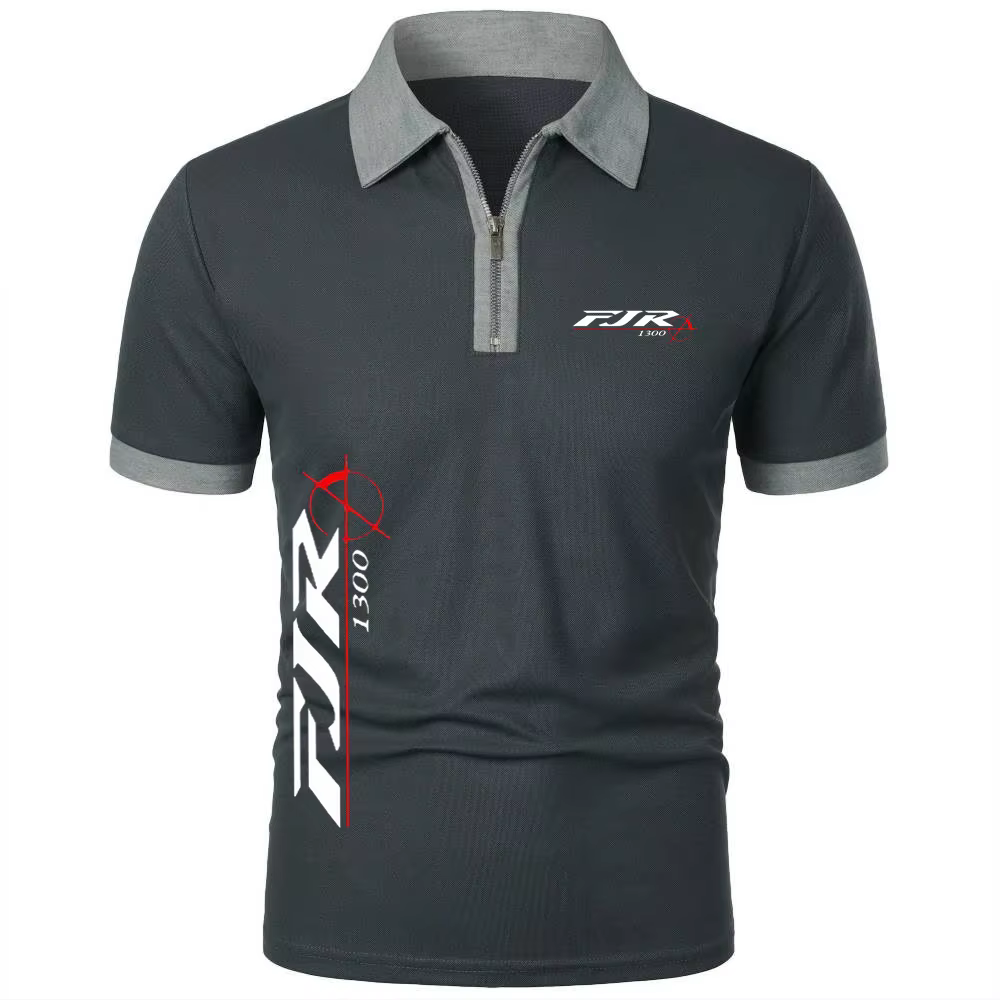 Polos FJR 1300 moto fermeture éclair revers hauts t-shirt Simple confortable léger à manches courtes