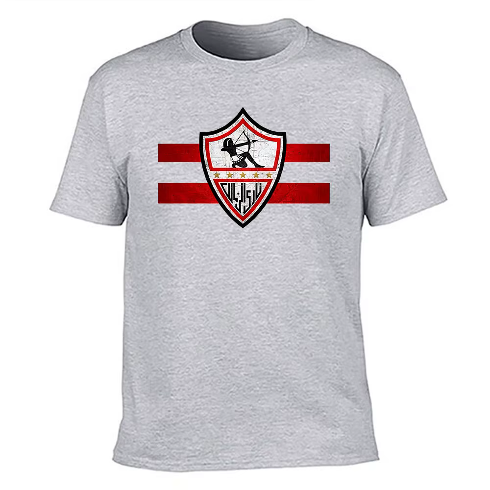 T-shirt pour homme 100% coton Zamalek SC avec logo imprimé délavé