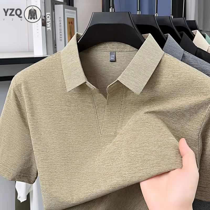 Polo uni mélangé pour homme