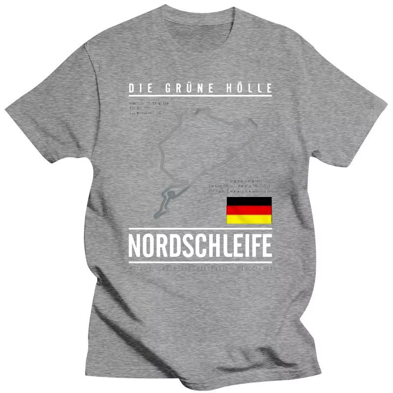 Homme drôle impression t-shirts noir nouveau à manches courtes décontracté Nurburgring Grand Prix t-shirt piste de