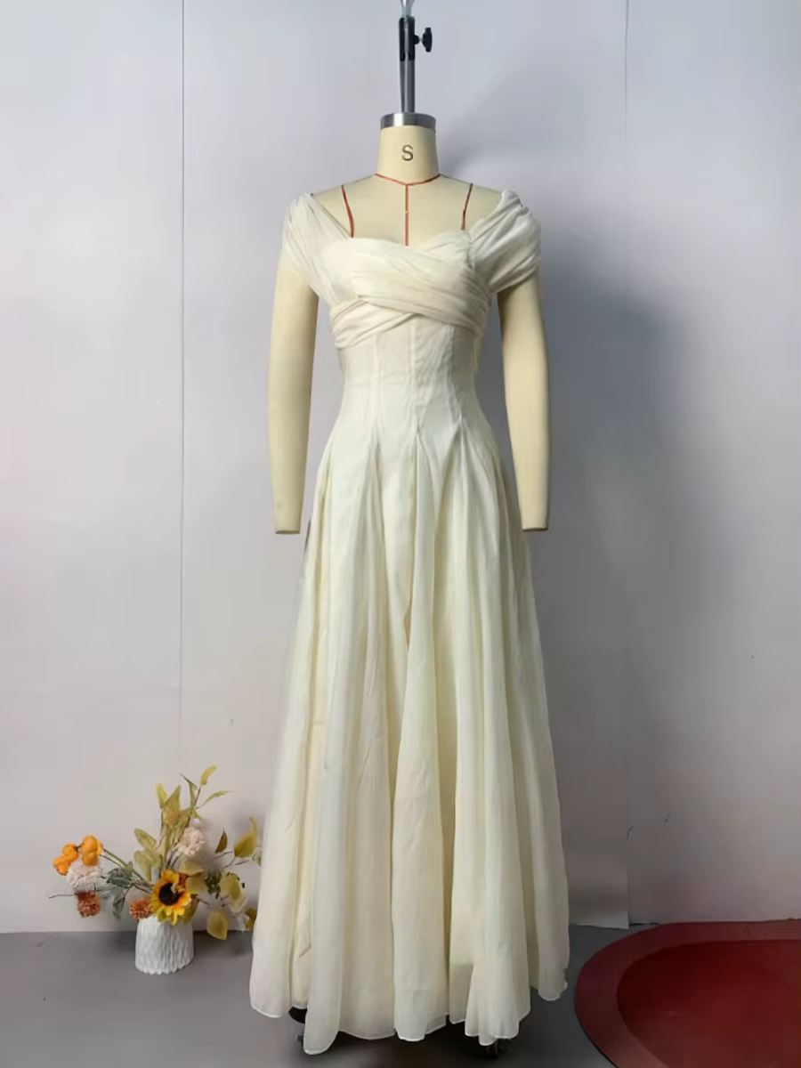 VGH français doux robes d'été pour les femmes col carré sans manches tunique maille Dates fête bouffée longue robe femme vêtements Style