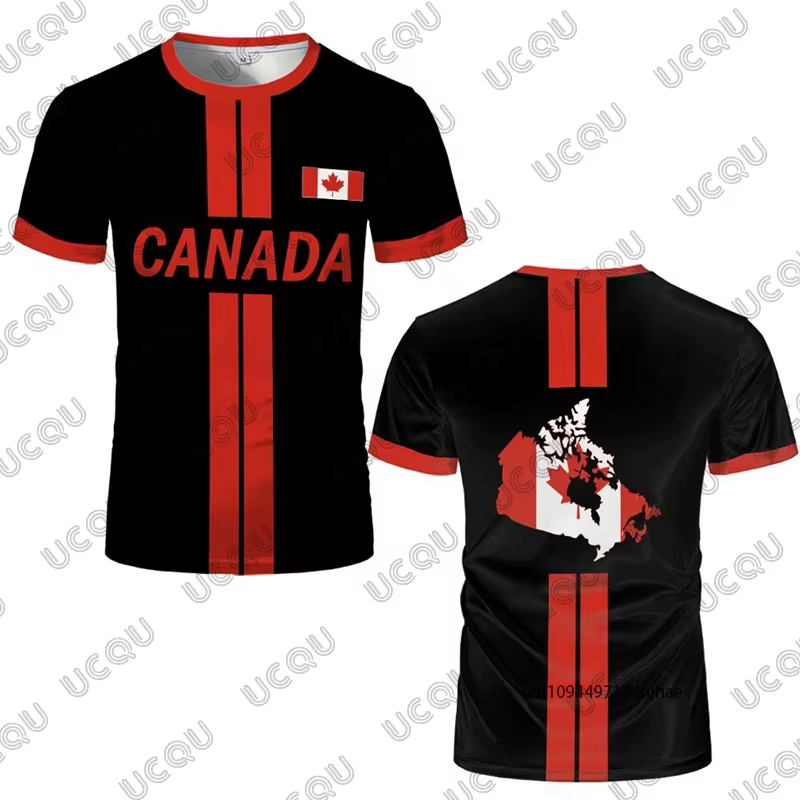 T-shirt d'été pour hommes avec drapeau canadien