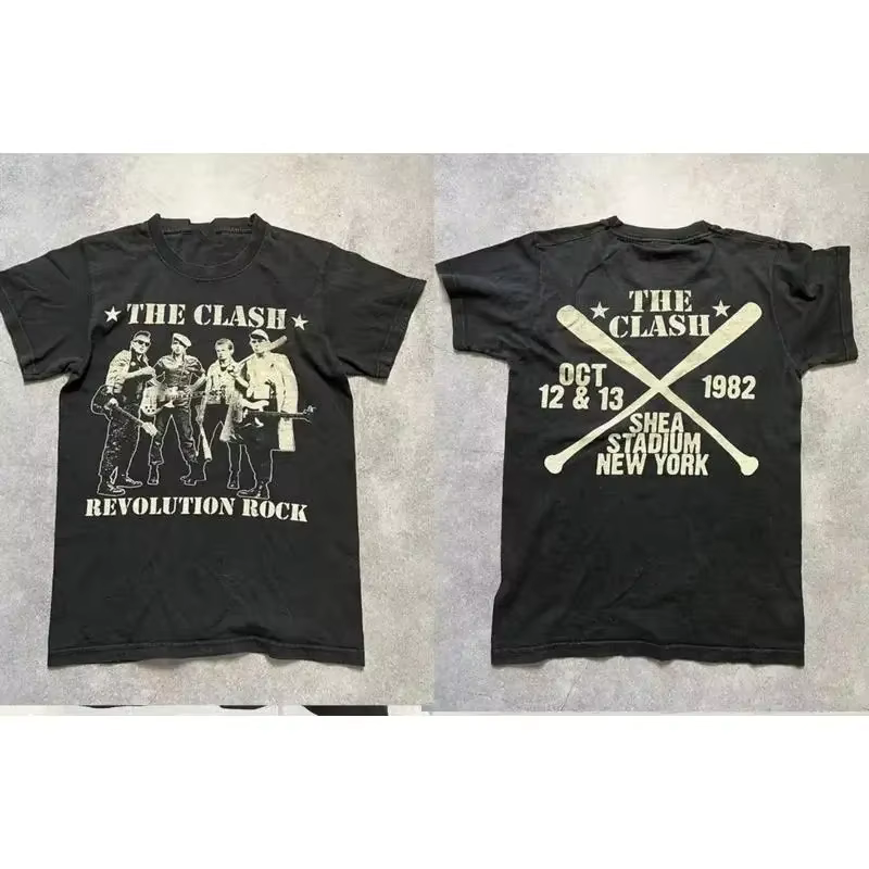 T-shirt double face The Clash Tour 1982 pour les fans, tailles S à 5Xl