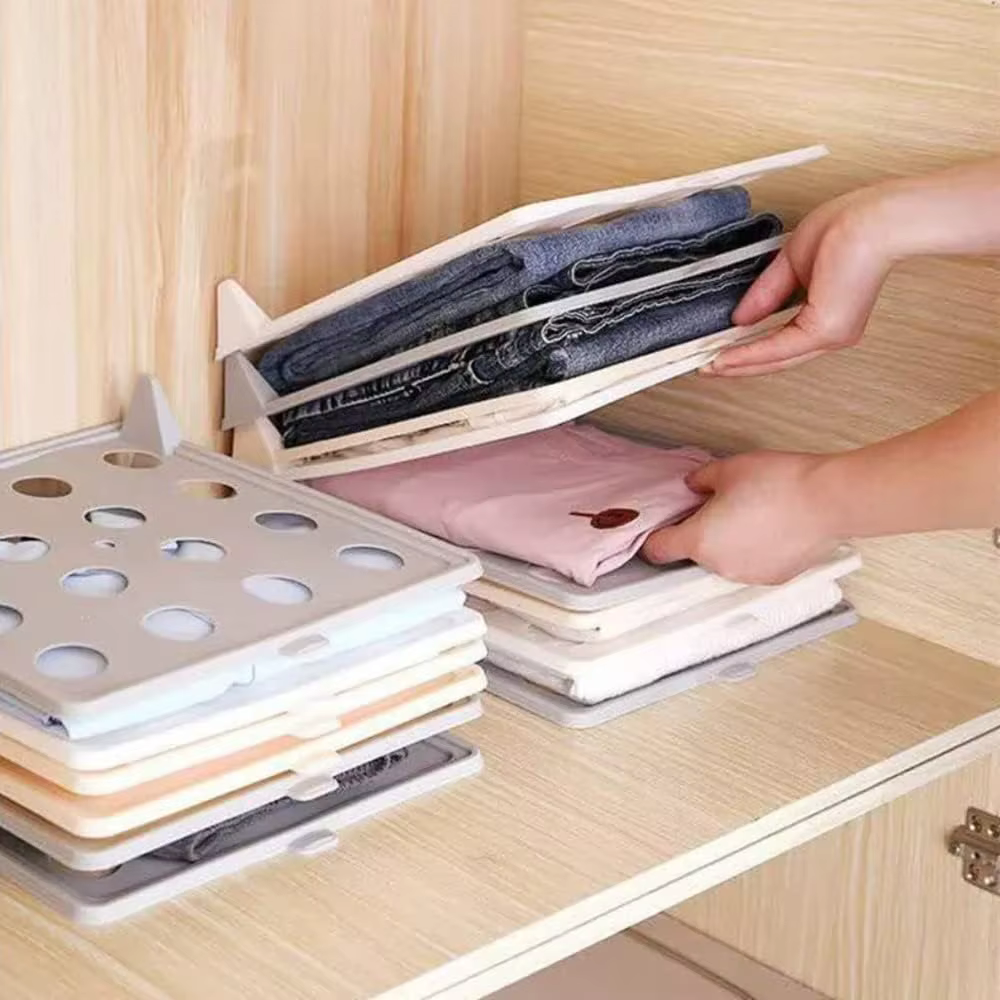 Planche de rangement pour chemises, 20 pièces, organisateur de T-shirts empilable, planche à vêtements pliante, rangement de vêtements Portable multifonctionnel avec poignée