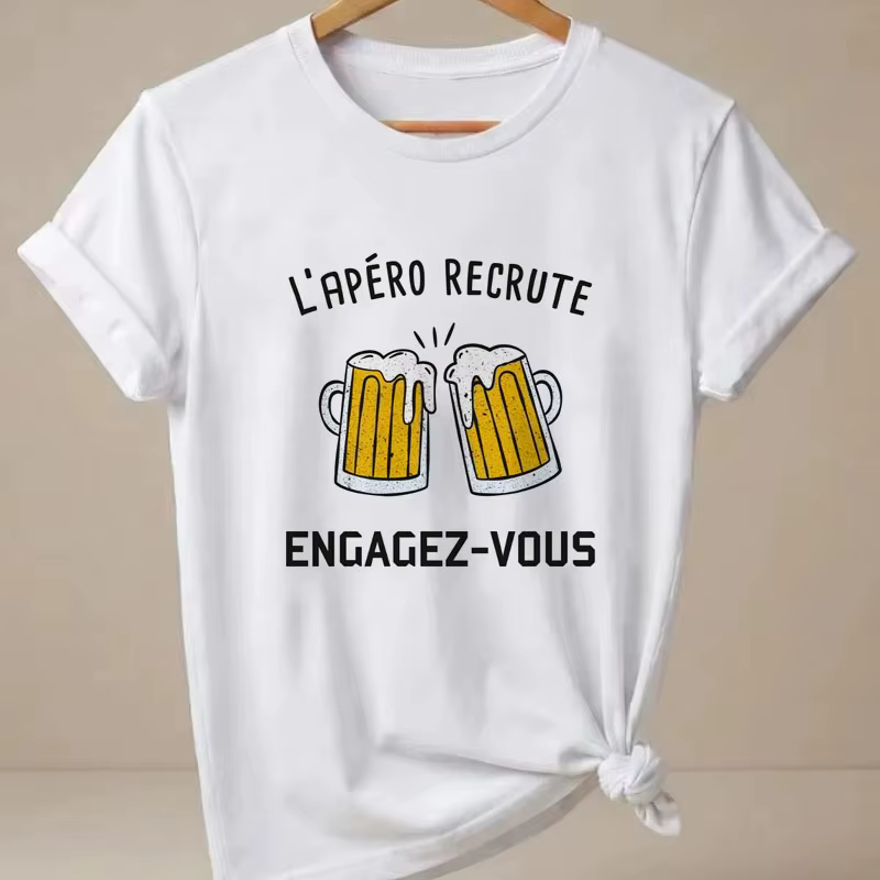 T-shirts graphiques d'été Ricard pour femmes et hommes