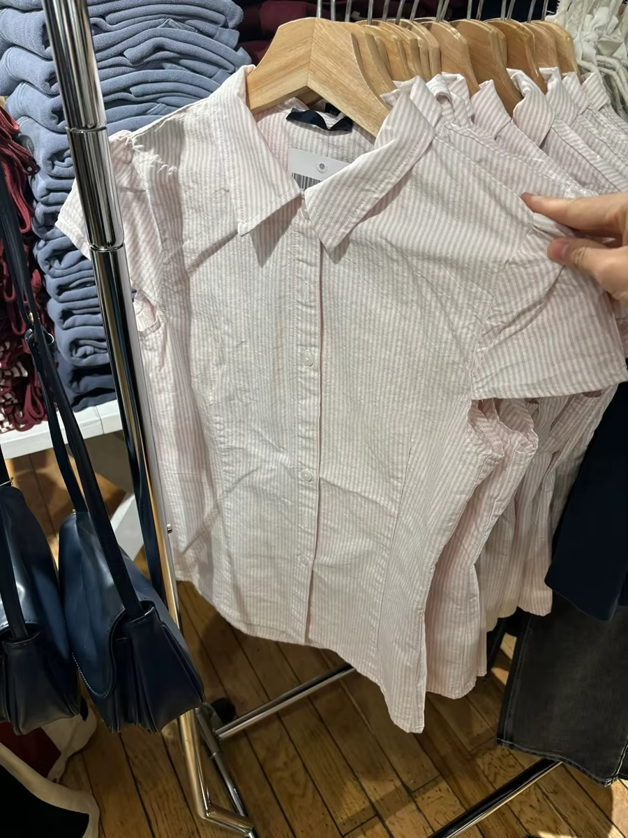 T-shirt Slim à rayures roses pour femme