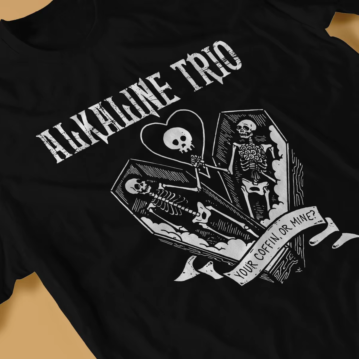 T-shirt basique à col rond pour hommes, PUNK Your Coffin or Relief, Alkaline amento, Creative T-Shirt, Distinctive Gift Clothes, Y-