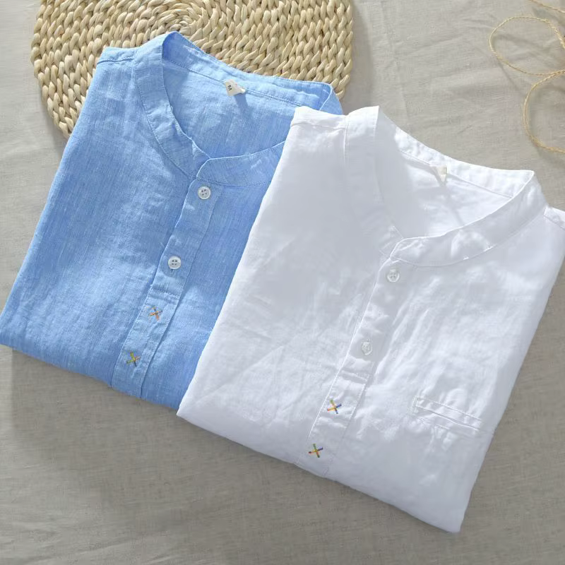 T-shirt d'été en lin pour hommes