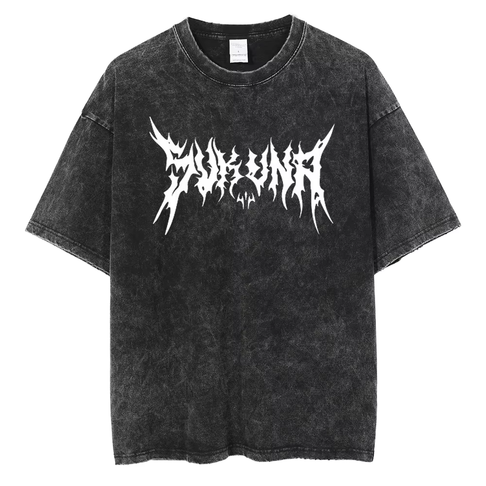 T-shirt pour Homme et Femme en Coton Délavé avec Logo Berserk Imprimé