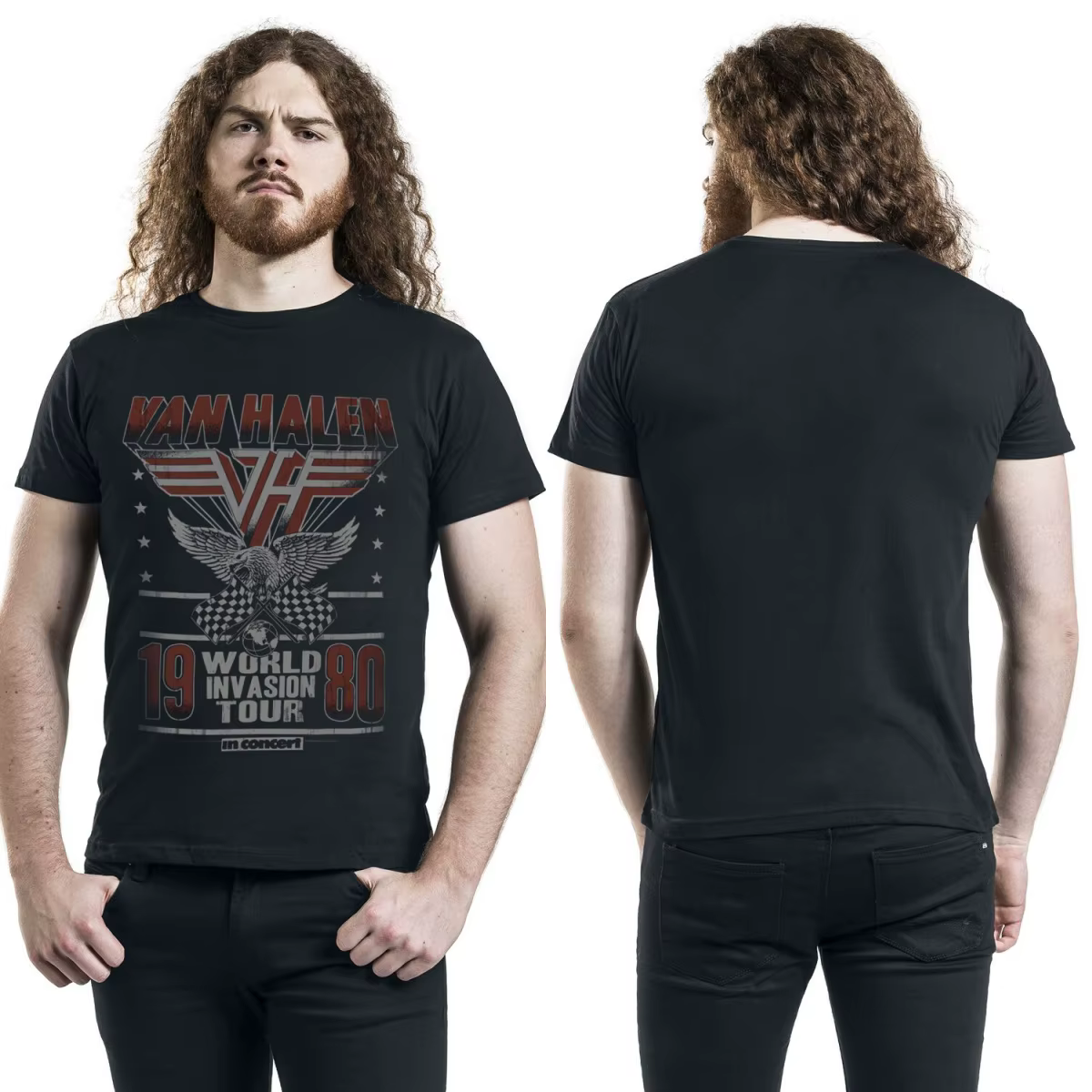Nouveau T-shirt en coton avec motif Van Halen