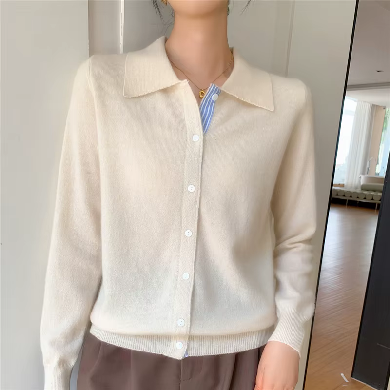 Cardigan à col Polo pour femme