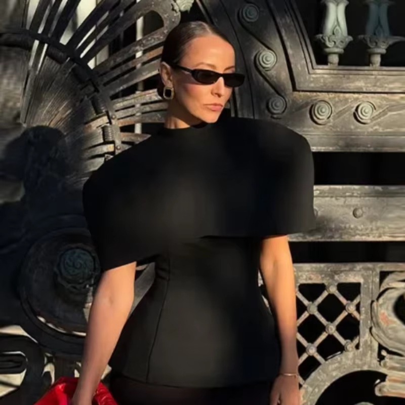Mode bustiers avec châle femmes mince bretelles haut sans manches demi col haut châles 2 pièces ensembles 2026 printemps dame vêtements