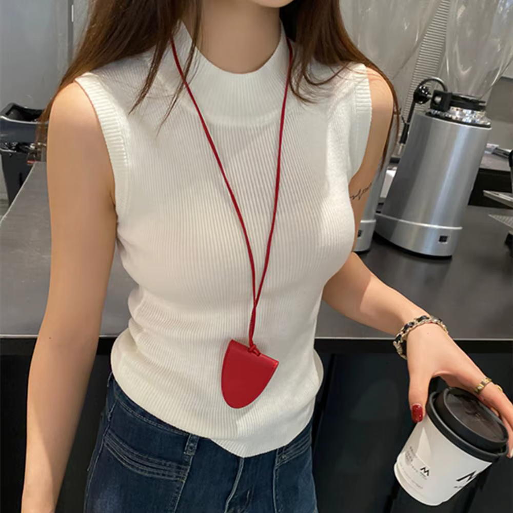 Pull slim à demi-col roulé pour femme