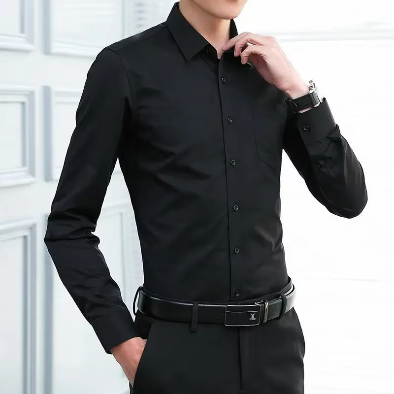 Chemise blanche à manches longues pour hommes