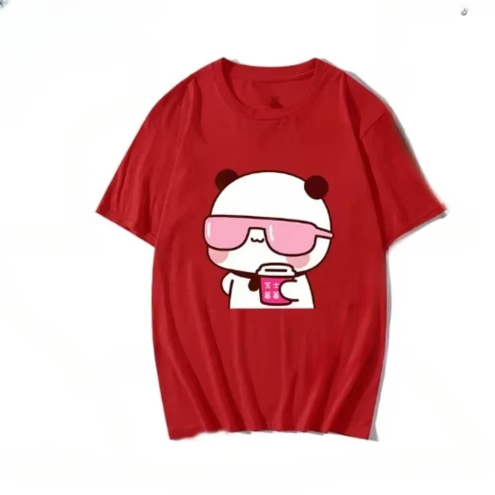 T-shirt pour couple avec motif de dessin animé mignon
