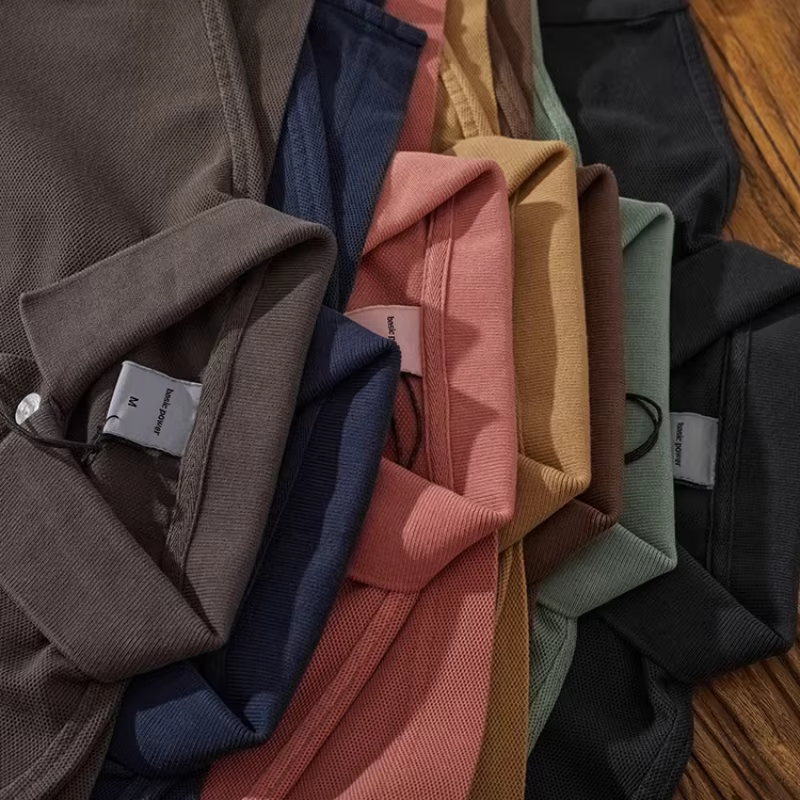 Polo en pur coton polyvalent à la mode avec col, parfait pour l'été