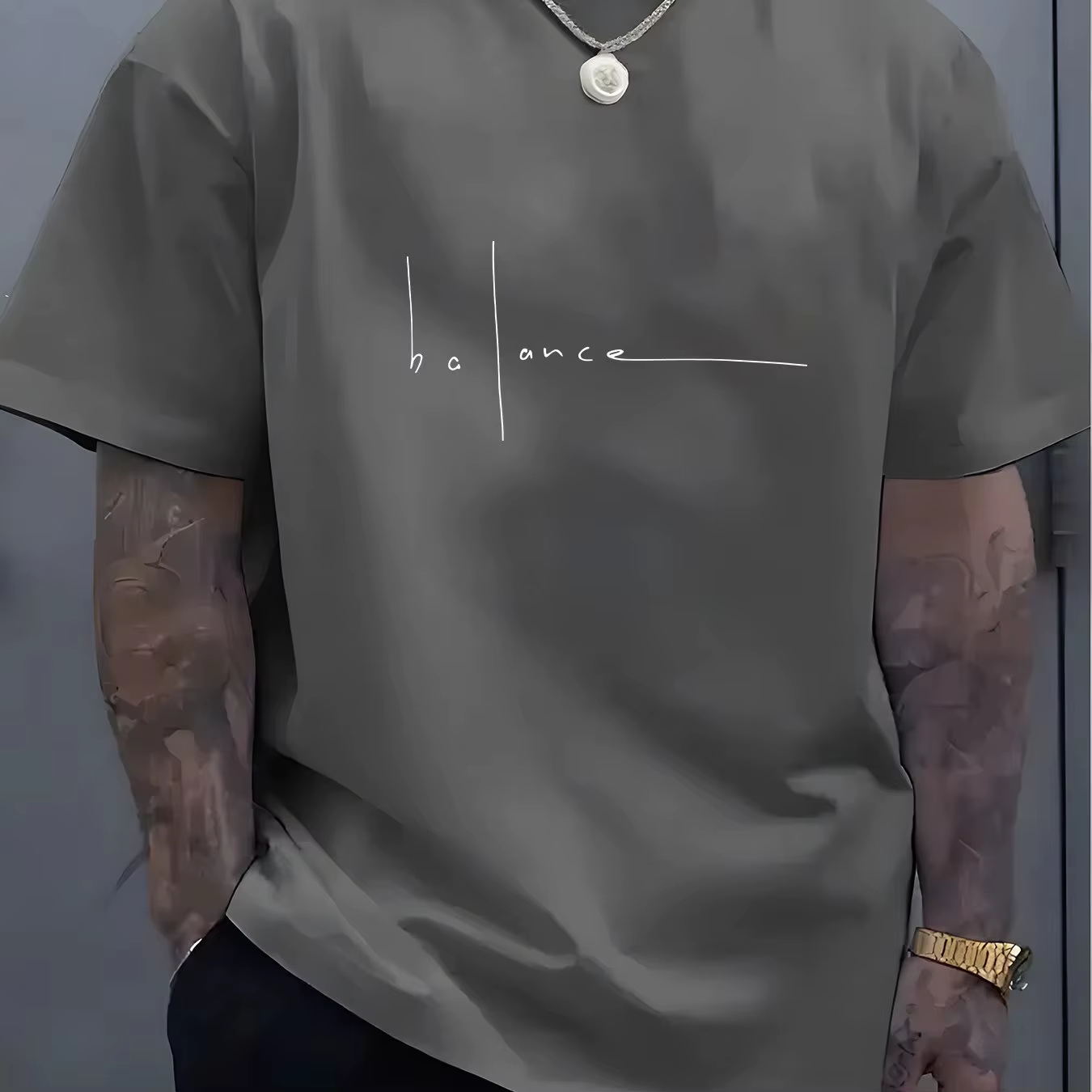 Nouveau T-shirt homme été 2026 tendance décontracté sport ample imprimé 3D lettres col rond manches courtes