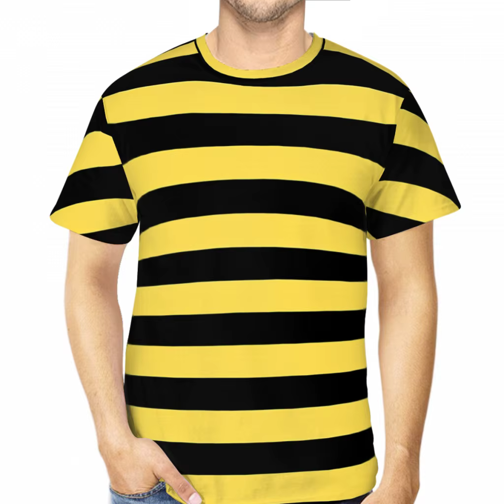 T-Shirt en Polyester pour Homme et Femme, Hipster, Noir et Jaune, à la Mode