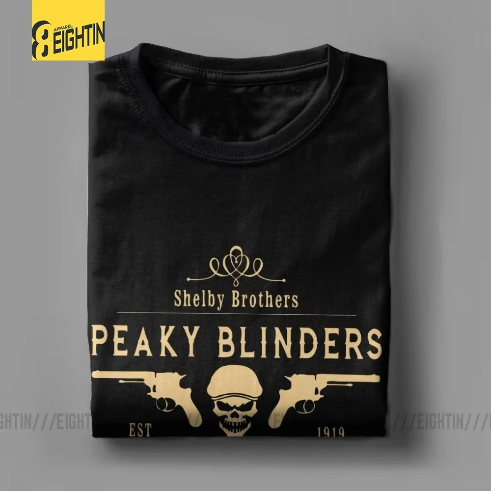 Hommes t-shirt Shelby frères nouveauté col rond manches courtes T-Shirts