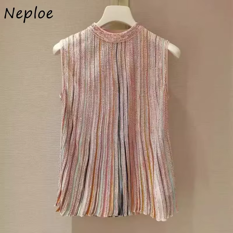 Neploe-Économie Harajuku à col rond pour femmes
