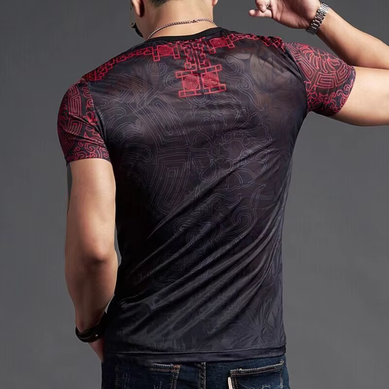 T-shirt Streetwear à rayures pour hommes