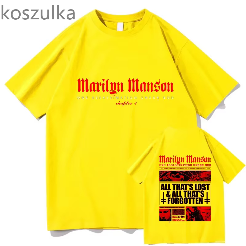 Marilyn Manson T-shirt homme femmes Harajuku col rond été décontracté pur coton mode esthétique unisexe à manches courtes haut