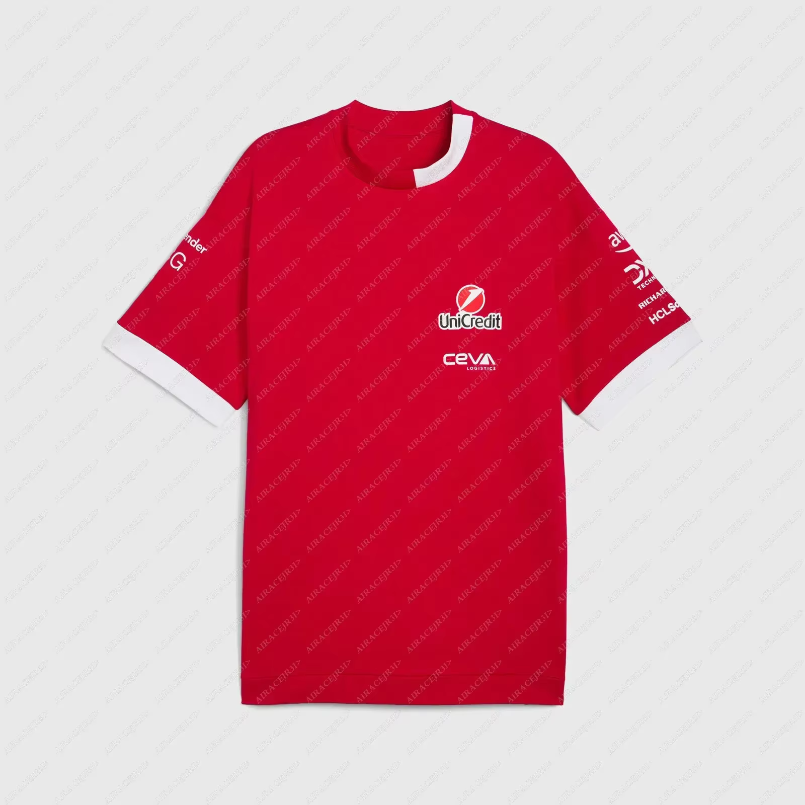 T-shirt Ferrari Officiel Équipe Motorsport Hamilton Leclerc Homme Blanc Rouge Été Séchage Rapide