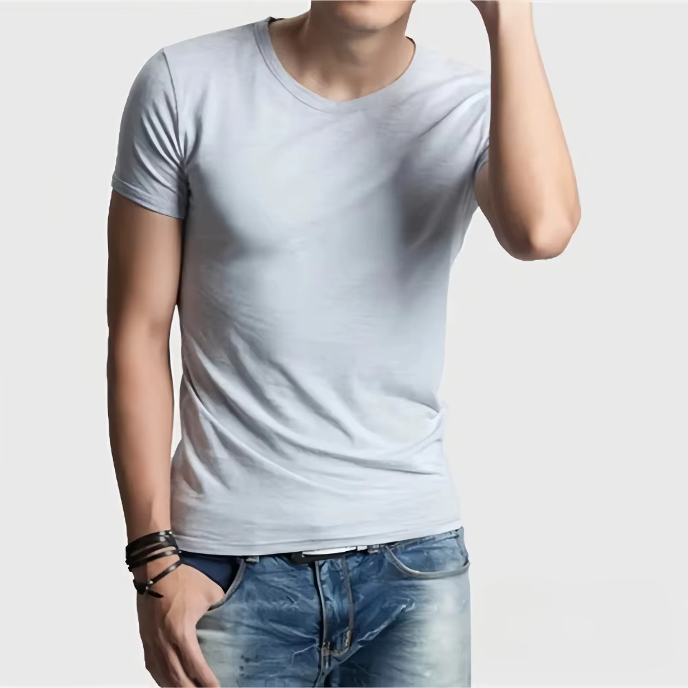 MRMT 2026 Nouveau T-shirt Homme Couleur Unie Manches Courtes Col Rond Vêtement Basique