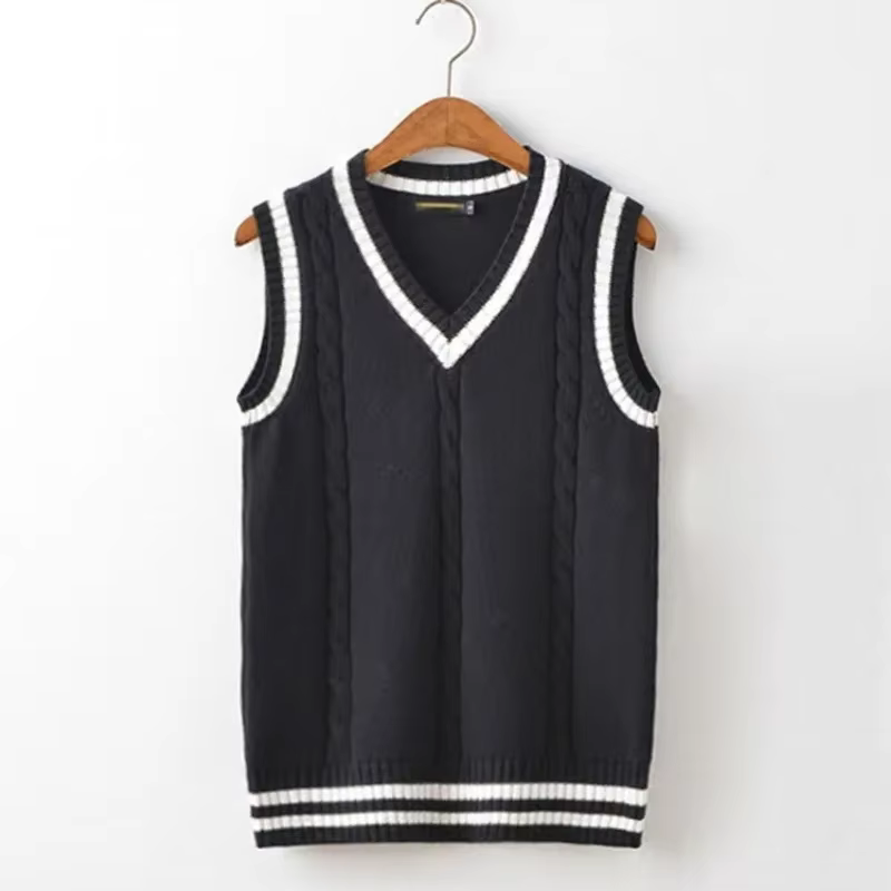 Chandails tricotés blancs rayés pour hommes